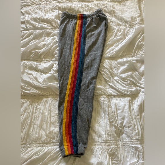 Gray and rainbow aviator nation sweatpants. - Picture 3 of 3